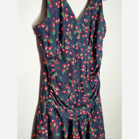 MiYang retro cherry print swim dress with built in shorts - Picture 3 of 10